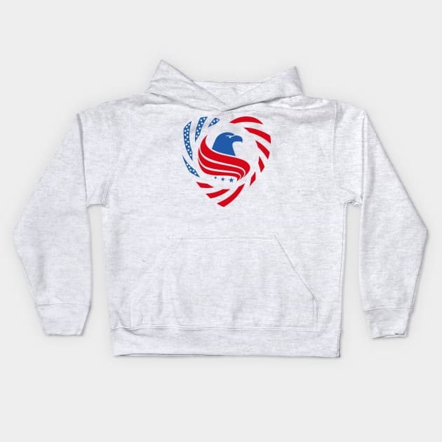 Constitutional Murican Patriot Flag Series (Heart) Kids Hoodie by Village Values